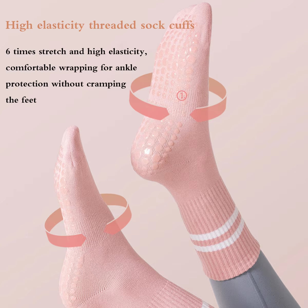 Non-Slip Pilates & Yoga Socks for Women - 4 Pairs of Grip Socks for Barre and Fitness