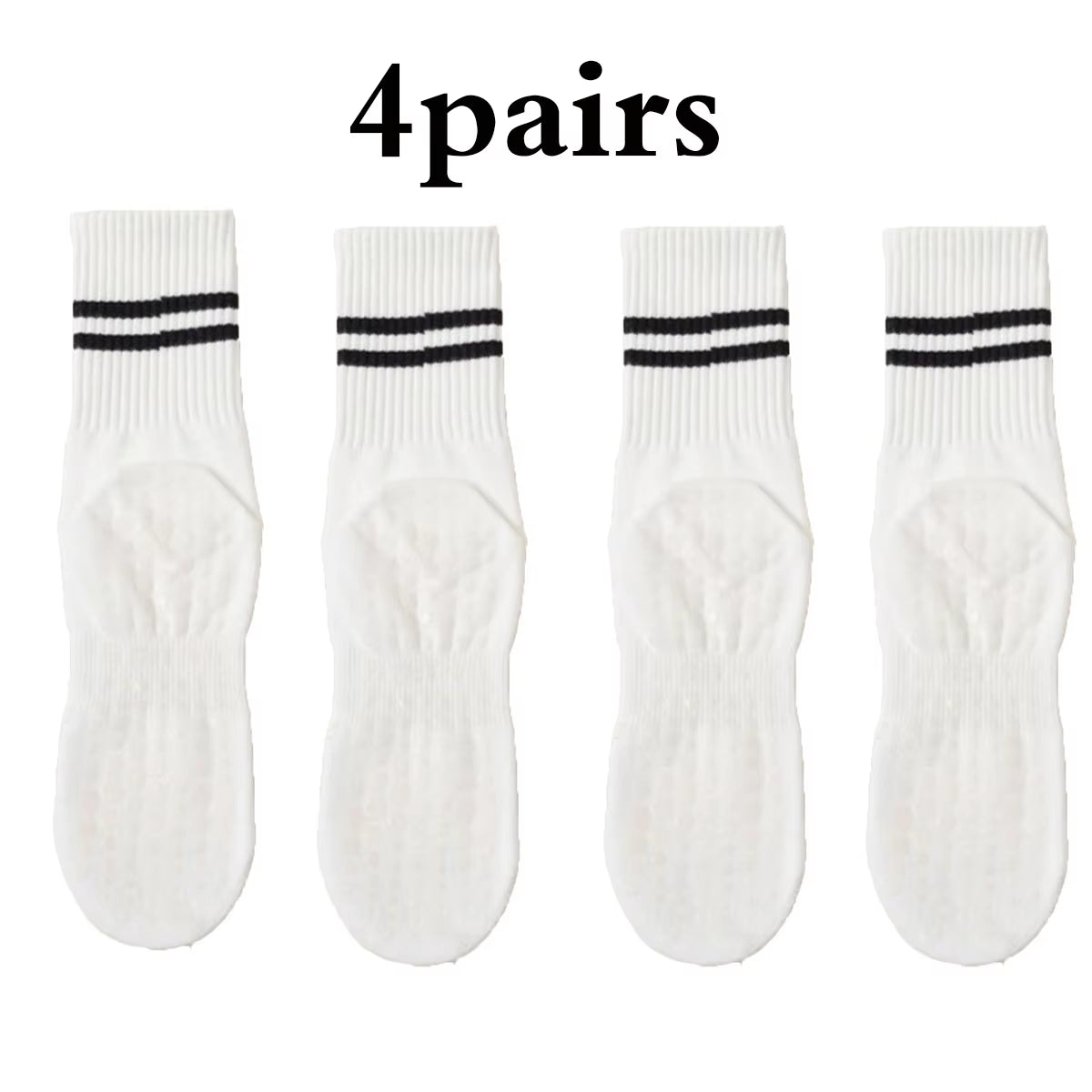 Non-Slip Pilates & Yoga Socks for Women - 4 Pairs of Grip Socks for Barre and Fitness