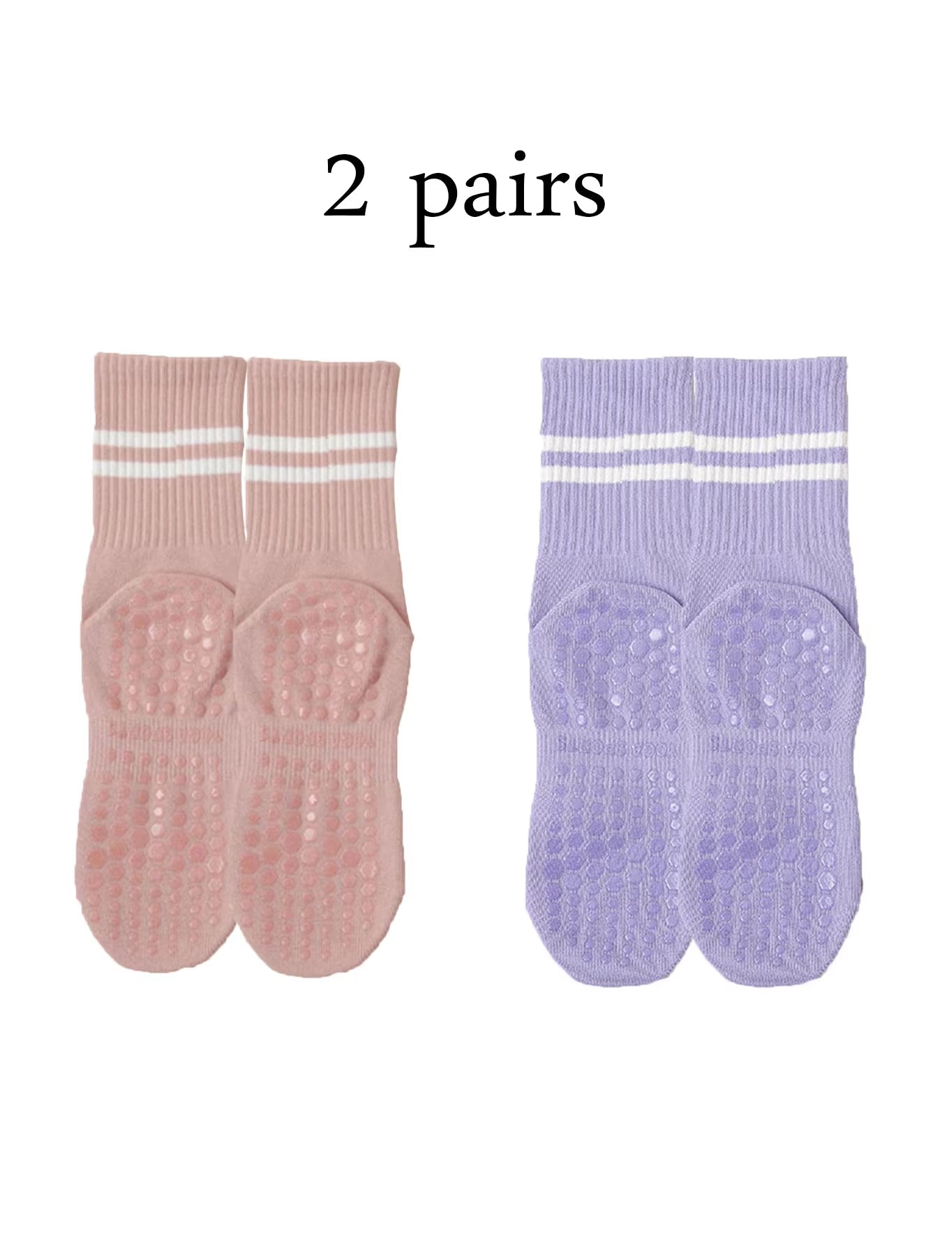 Non-Slip Pilates & Yoga Socks for Women - 4 Pairs of Grip Socks for Barre and Fitness