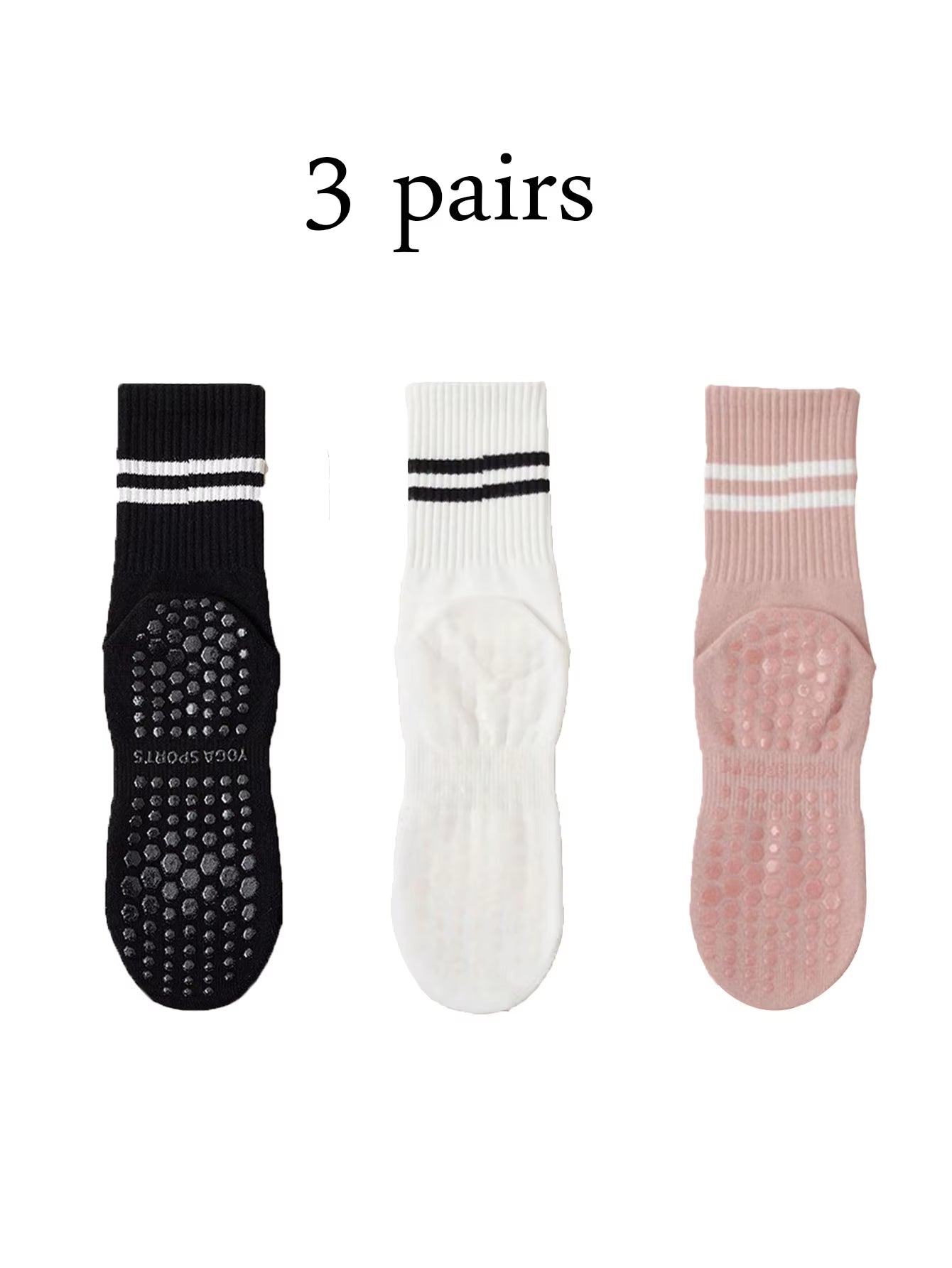Non-Slip Pilates & Yoga Socks for Women - 4 Pairs of Grip Socks for Barre and Fitness
