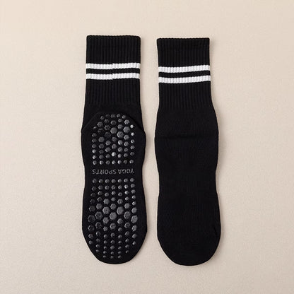 Non-Slip Pilates & Yoga Socks for Women - 4 Pairs of Grip Socks for Barre and Fitness