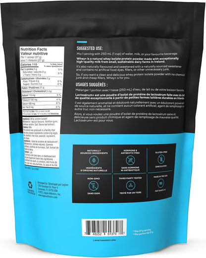Premium Grass-Fed Whey Protein Isolate - Non-GMO, Lactose-Free, Sugar-Free, 30 Servings Vanilla Dietary Supplement