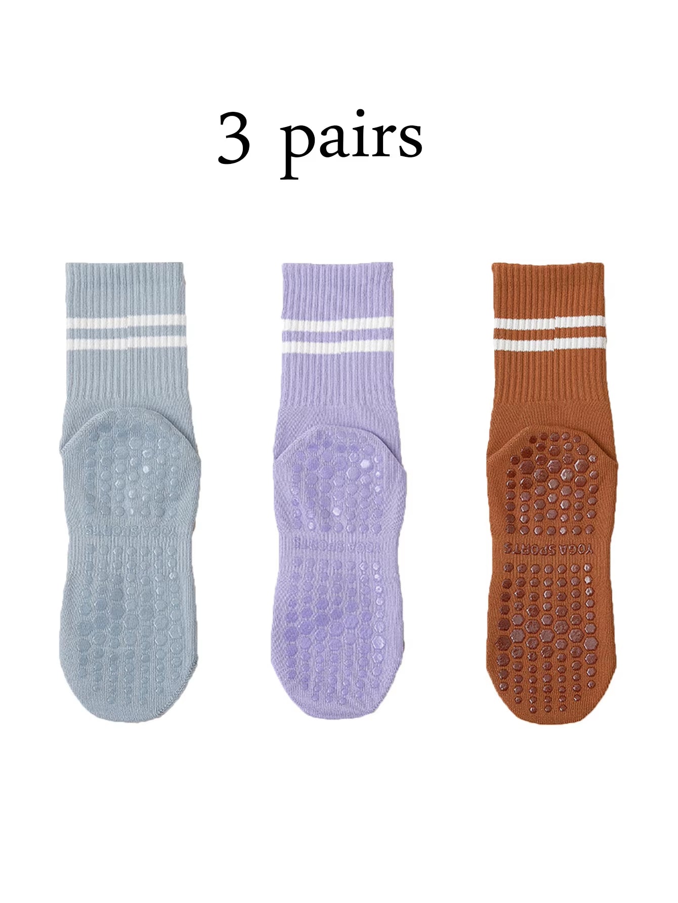 Non-Slip Pilates & Yoga Socks for Women - 4 Pairs of Grip Socks for Barre and Fitness