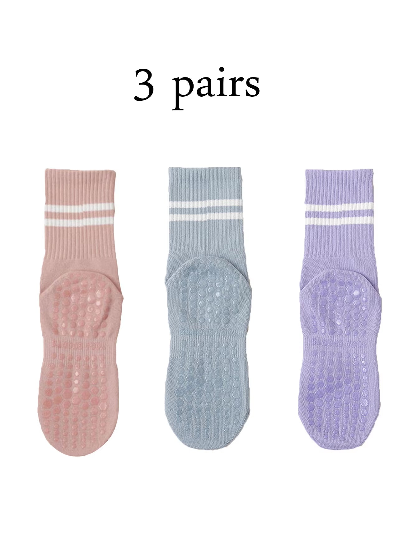 Non-Slip Pilates & Yoga Socks for Women - 4 Pairs of Grip Socks for Barre and Fitness