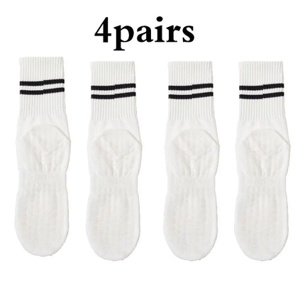 Non-Slip Pilates & Yoga Socks for Women - 4 Pairs of Grip Socks for Barre and Fitness