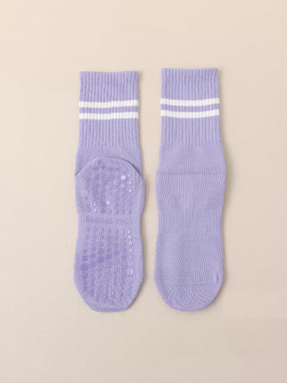 Non-Slip Pilates & Yoga Socks for Women - 4 Pairs of Grip Socks for Barre and Fitness