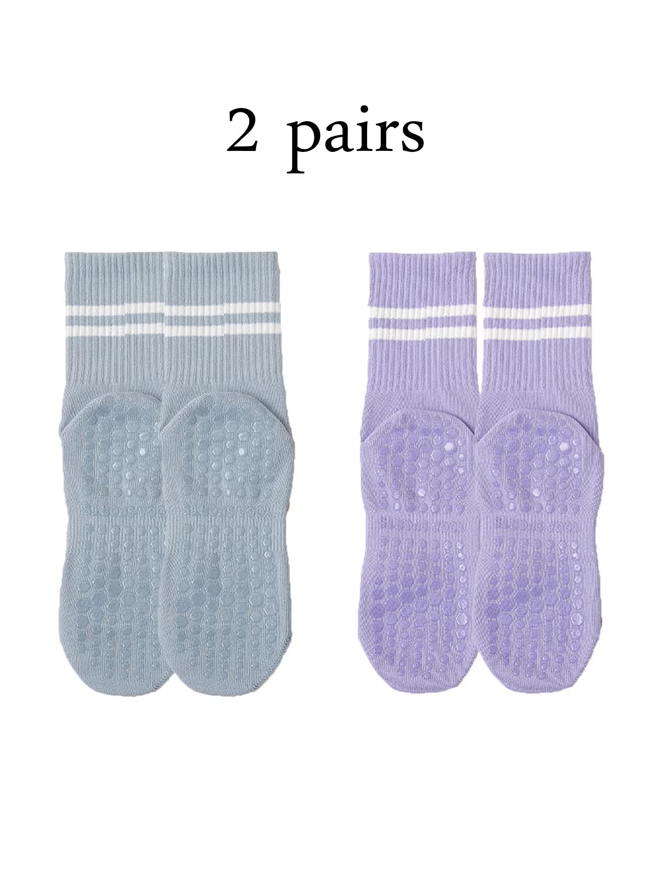 Non-Slip Pilates & Yoga Socks for Women - 4 Pairs of Grip Socks for Barre and Fitness