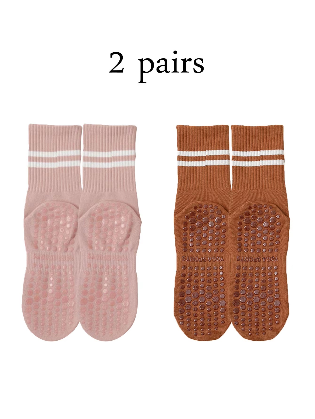 Non-Slip Pilates & Yoga Socks for Women - 4 Pairs of Grip Socks for Barre and Fitness